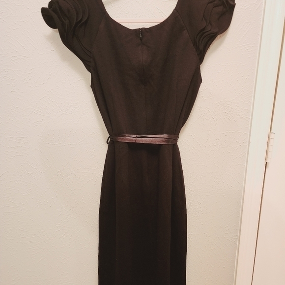 Black MNG by Mango dress with Ruffle shoulders size XL - Picture 4 of 8